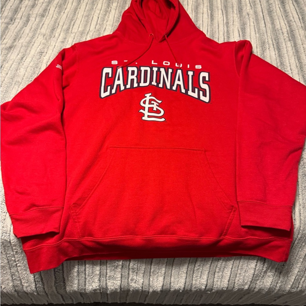 Stitches Red Hoodie Bold Cardinals Design